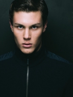 Conner's hair is combed back for a bit more of a modern look. Conner-Hair and Makeup Model
