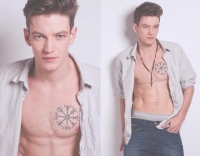 Messy, tousled hair is flattering on men as well, which was done on Lucas here. Lucas-Hair and Makeup Model