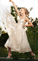 Kelsey's updo and makeup go great with this dress on location at a shoot in Birmingham. Kelsey-Hair and Makeup Model